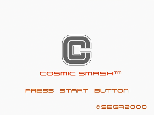 Cosmic Smash title screen for Sega Dreamcast